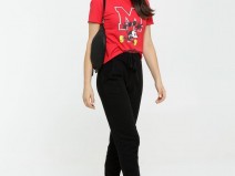 Blusa Feminina Estampa Mickey Manga Curta Disney
