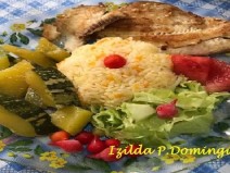 Almo�o com peixe, tucunar�s grelhados.