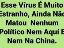 � verdade que nenhum pol�tico morreu de COVID-19 nem aqui e nem na China? 