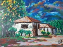 Pintor deficiente em sua primeira apresentao da Exposio Virtual de 2020
