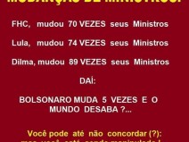  verdade que os presidentes anteriores trocaram mais ministros que Jair Bolsonaro?