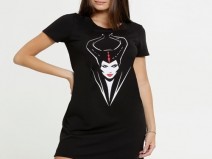 Vestido Feminino Mal�vola Manga Curta Disney