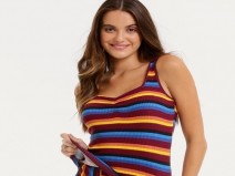 Regata Canelada Listrada Drapeada