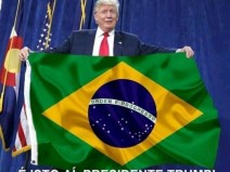 Alerta de fake news: A foto que mostra o presidente Trump segurando a bandeira do Brasil é real? 