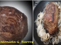Carne assada com molho  vinagrete e molho madeira