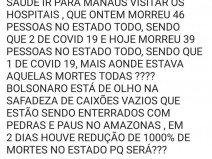 O n�mero de mortes por coronav�rus caiu em Manaus na visita do ministro da Sa�de?